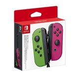 Paire De Manettes Joy Con Gauche Vert Neon & Droite Rose Neon